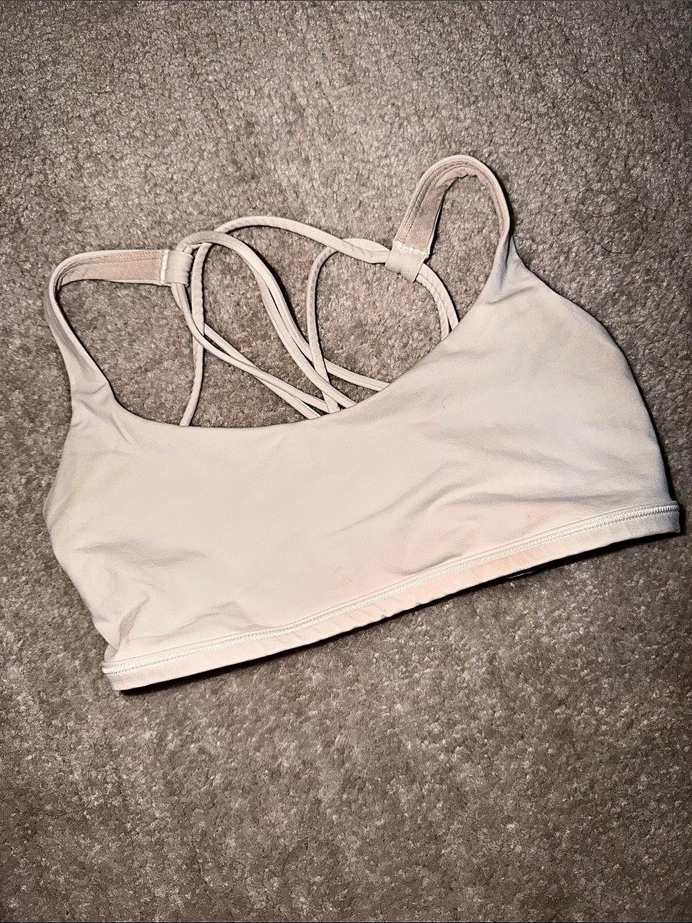 Lululemon Free to Be Wild Bra White Strappy Sports Bra